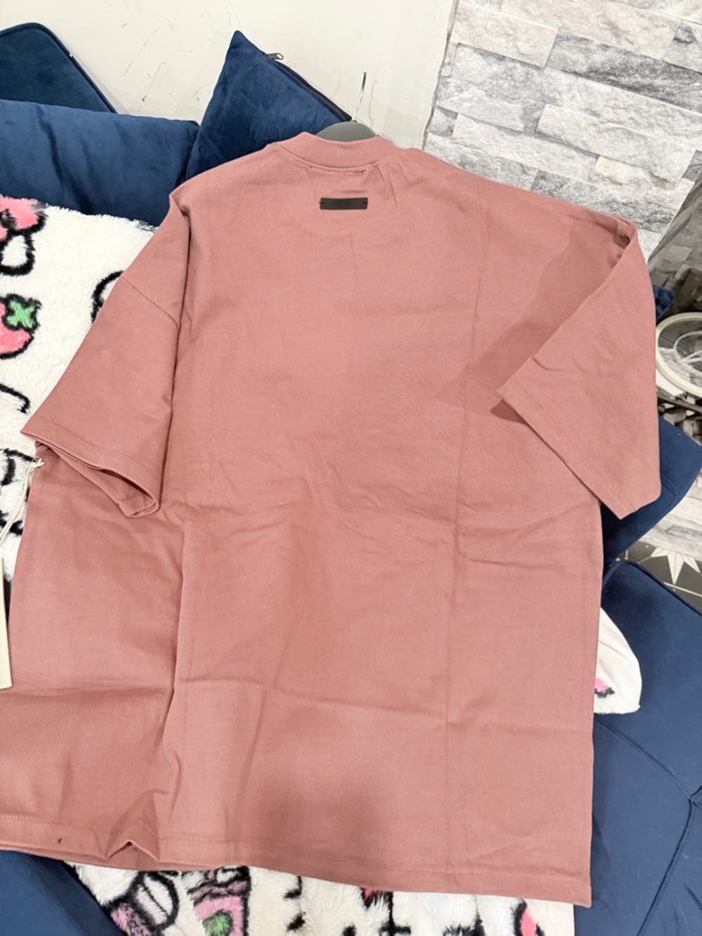 Fear of God ESSENTIALS Burgundy Crewneck T-shirt size M - Picture 3 of 8